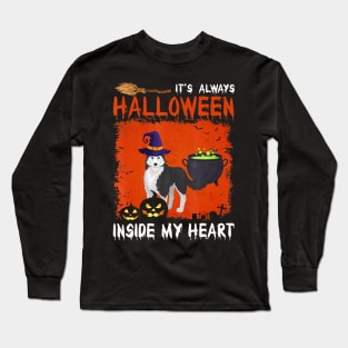 Husky It's always Halloween inside my heart Long Sleeve T-Shirt